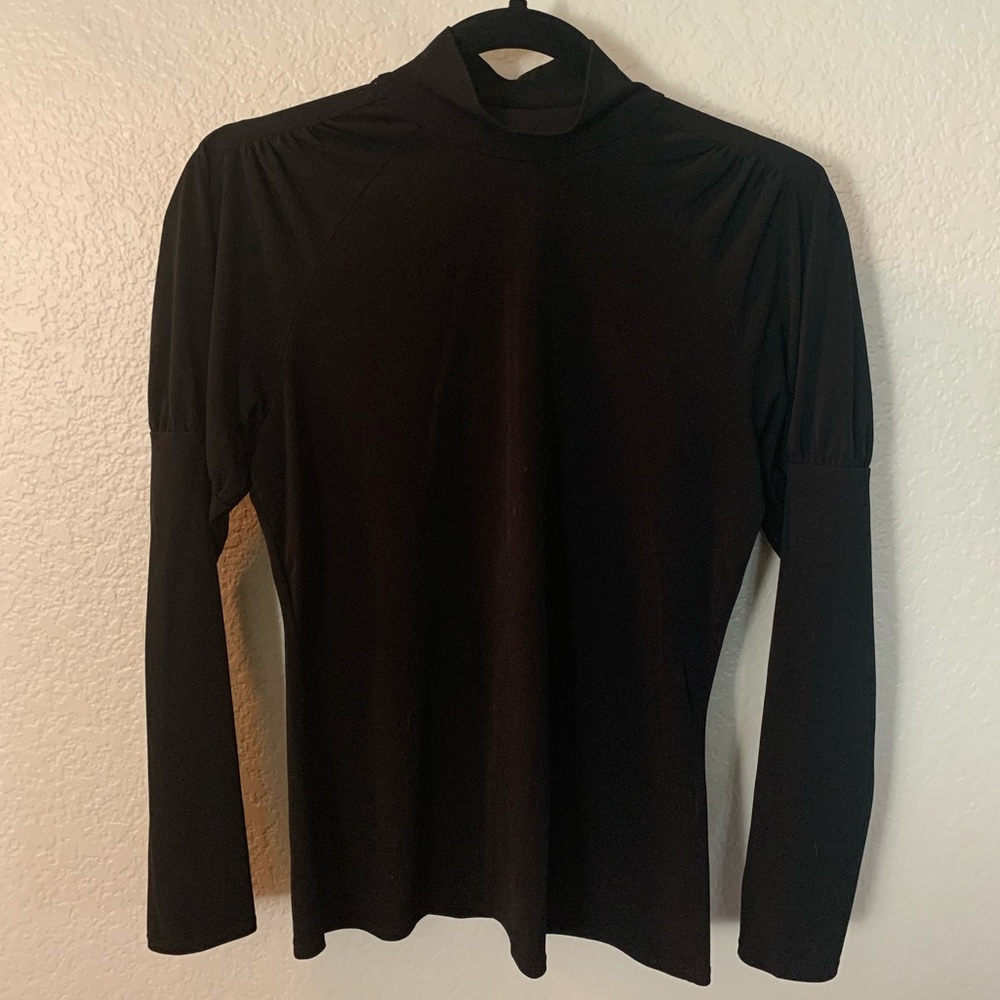 August Silk Sportswear Blouse Top Black Small